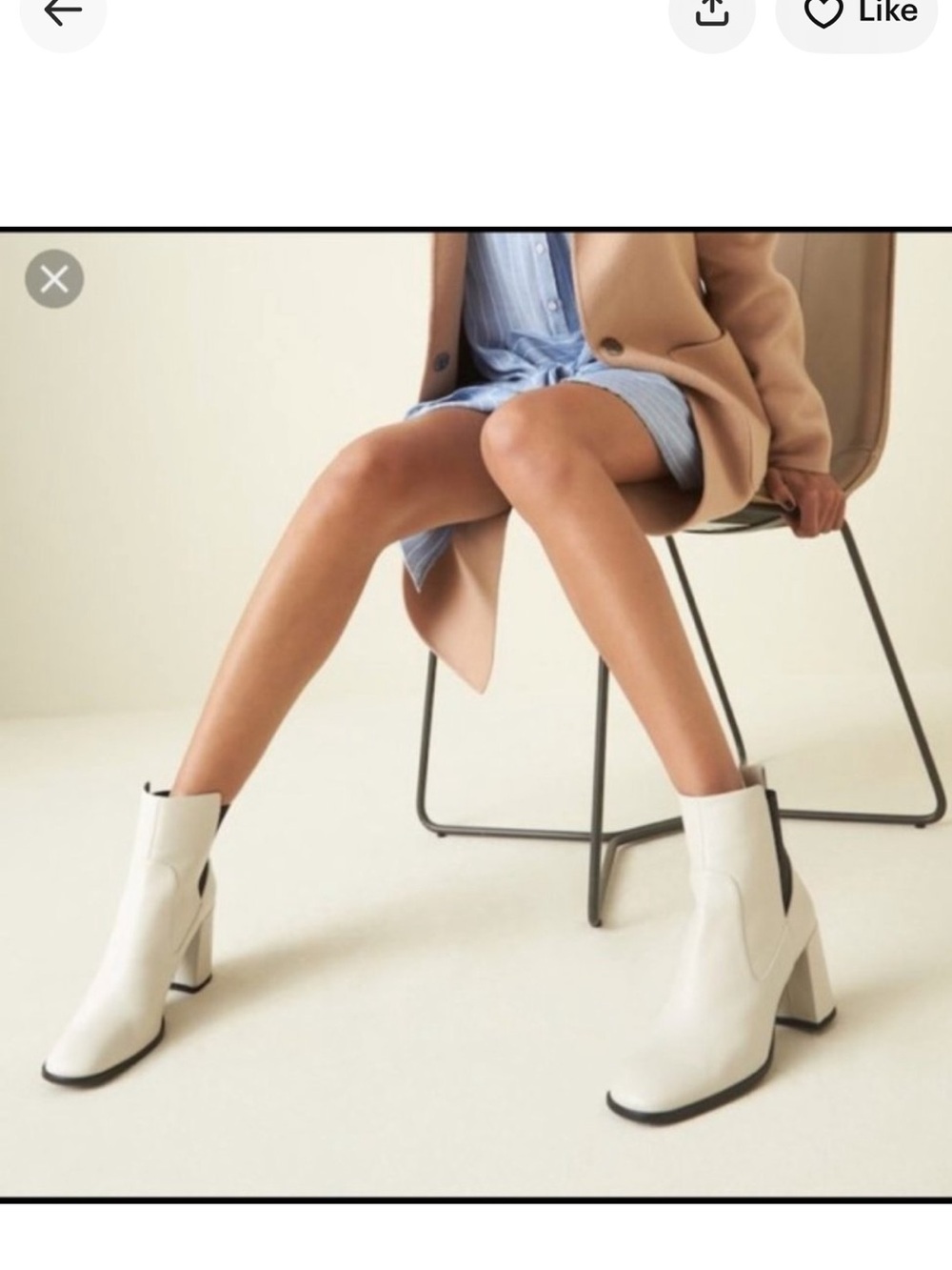 Via Spiga Delaney Chelsea boots- bone white mid-calf size 7.5/37.5